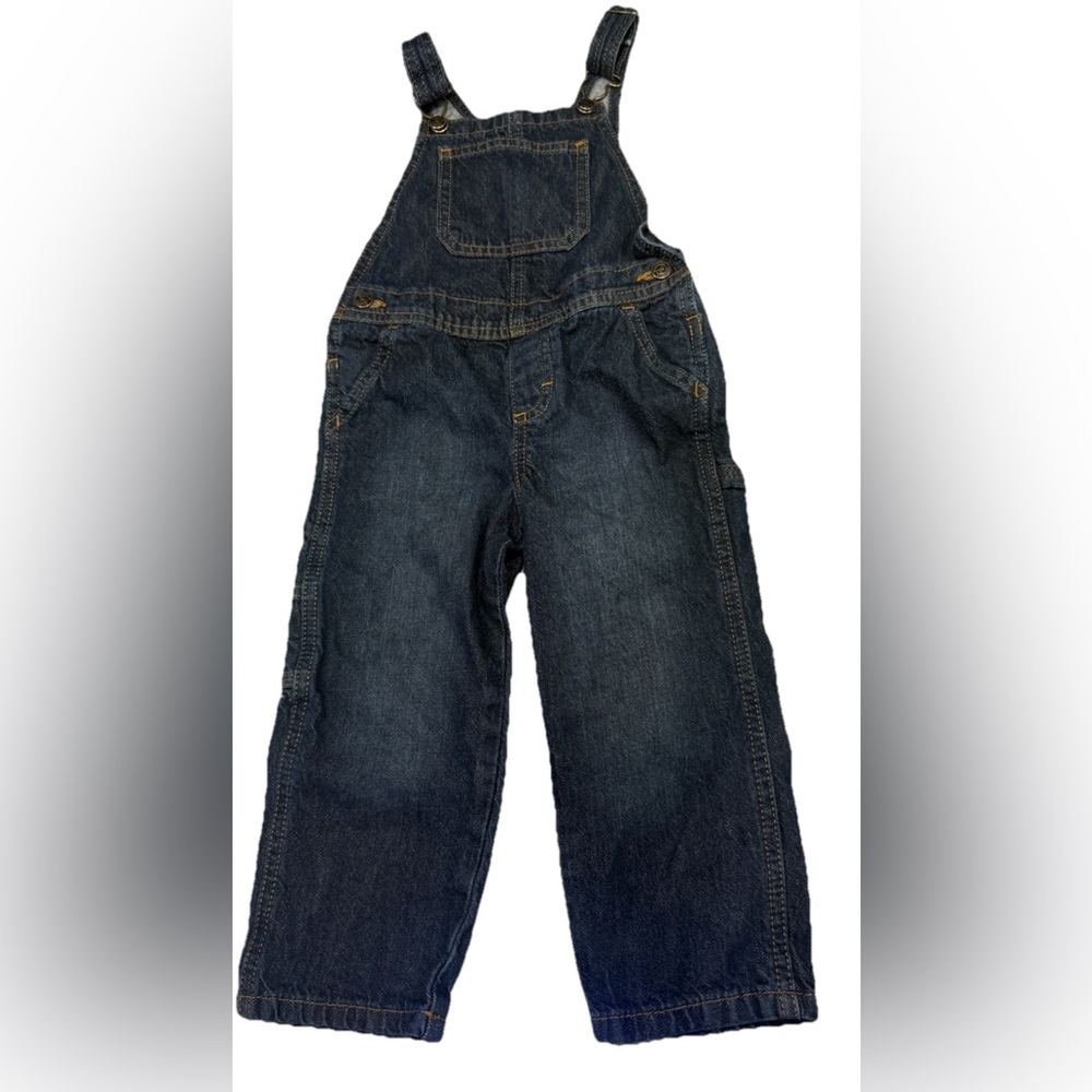 Wrangler Classic Kids Overalls 3T 100% Cotton Dark Wash  Excellent